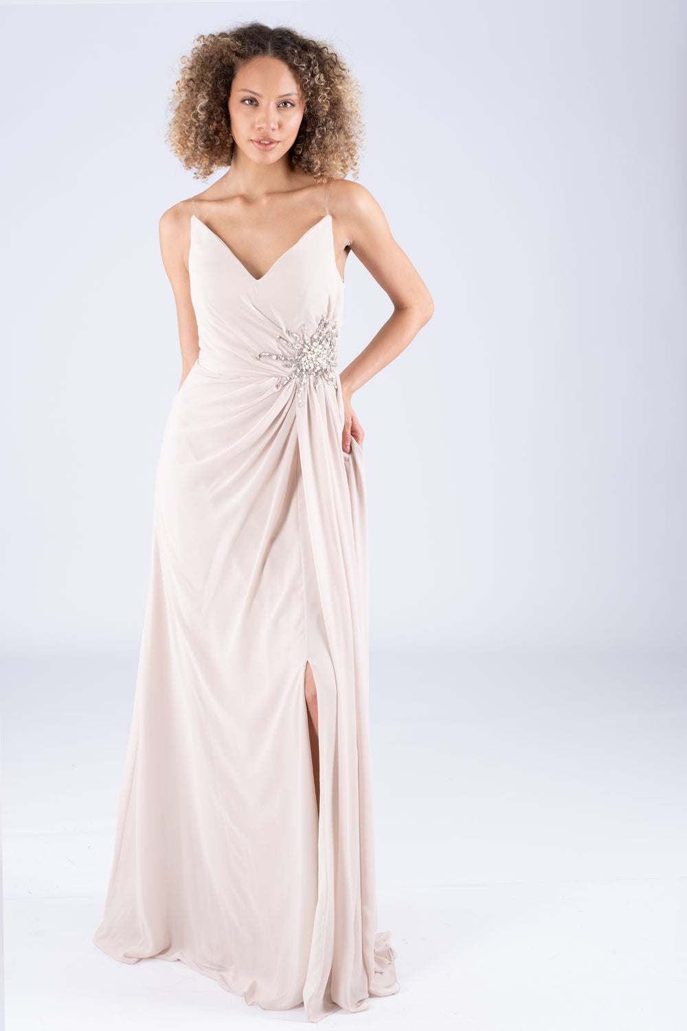 Juno beige evening dress dress