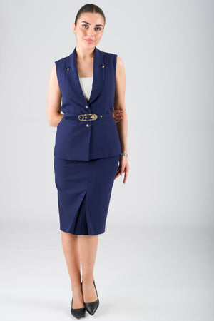 Puffy Navy Blue Office Set