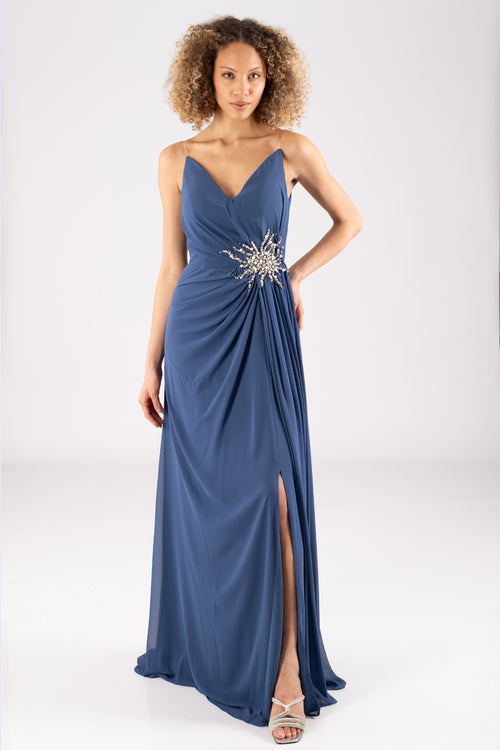 Juno indigo evening dress dress