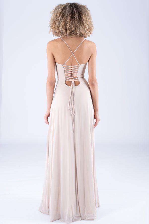 Jasmin beige evening dress dress