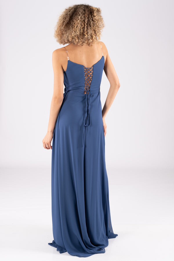 Juno indigo evening dress dress