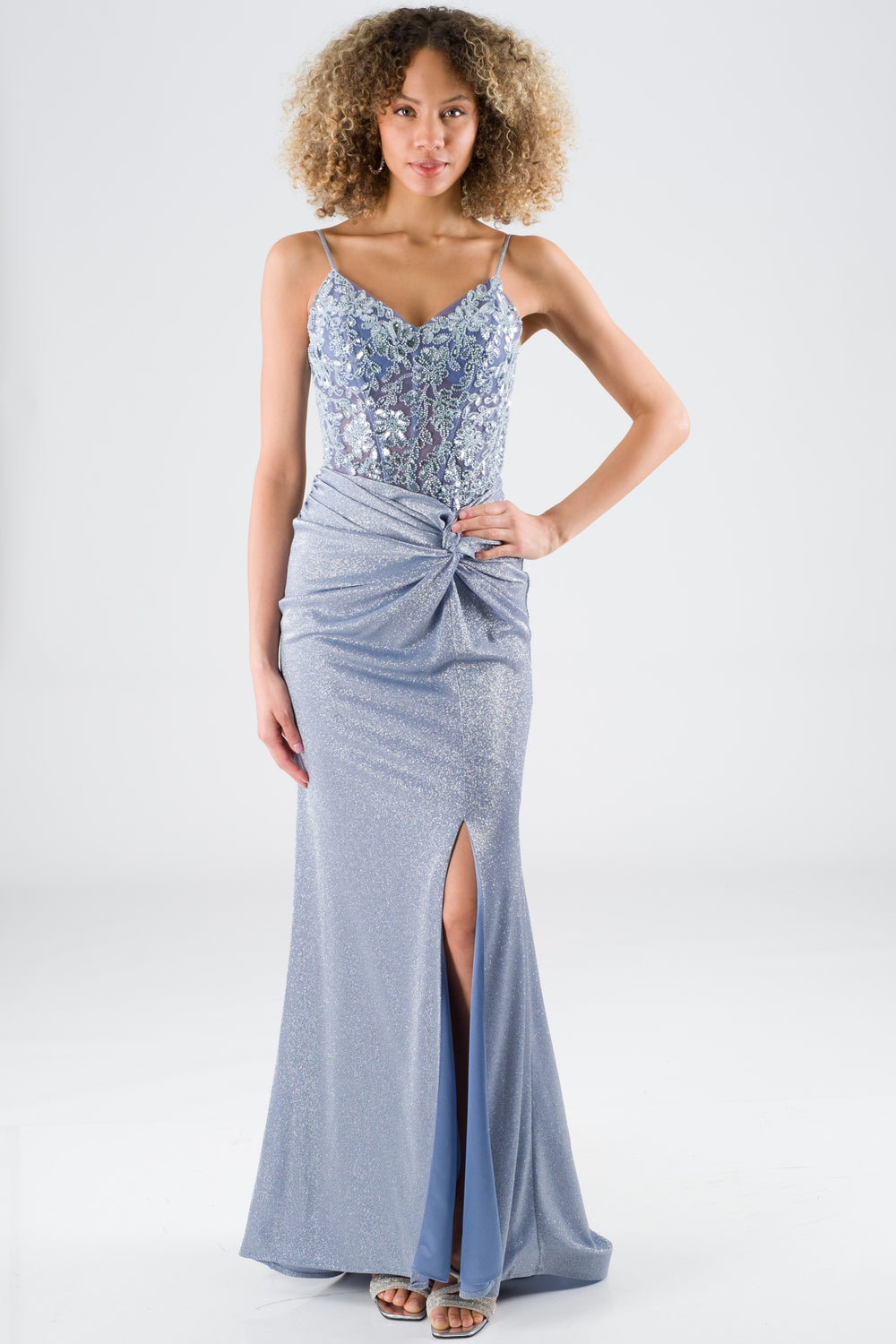 Oleo Blue Evening Dress