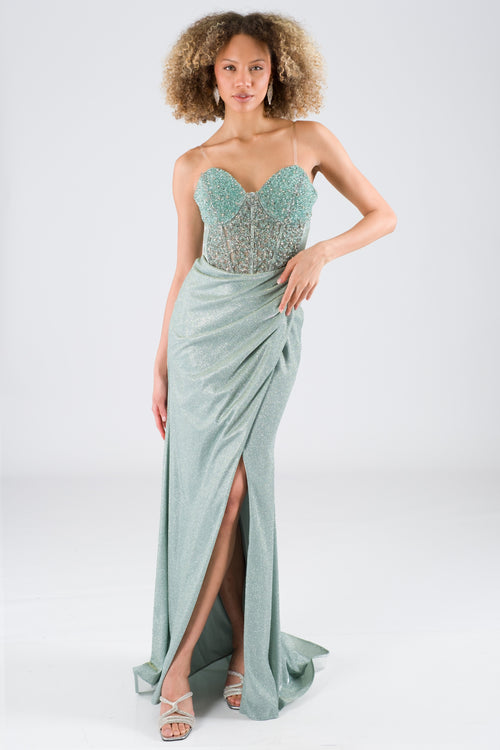 Lenoro Mint Evening Dress