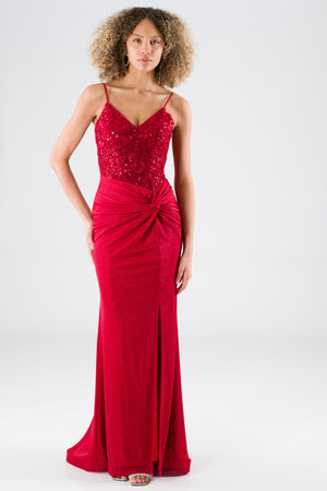 Oleo Red Evening Dress