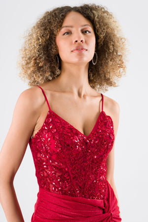 Oleo Red Evening Dress