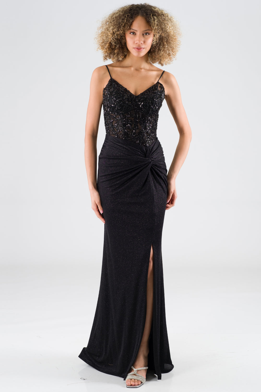 Oleo black evening dress dress