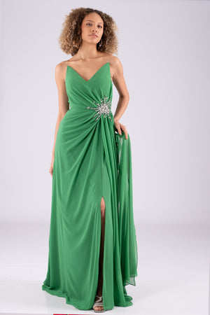 Juno green evening dress dress