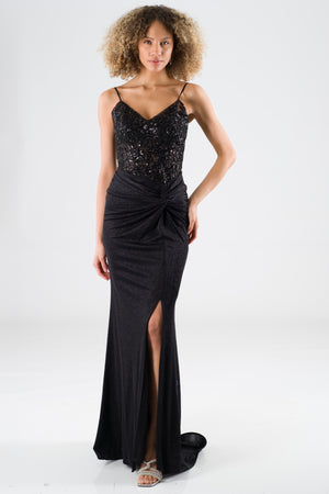 Oleo black evening dress dress