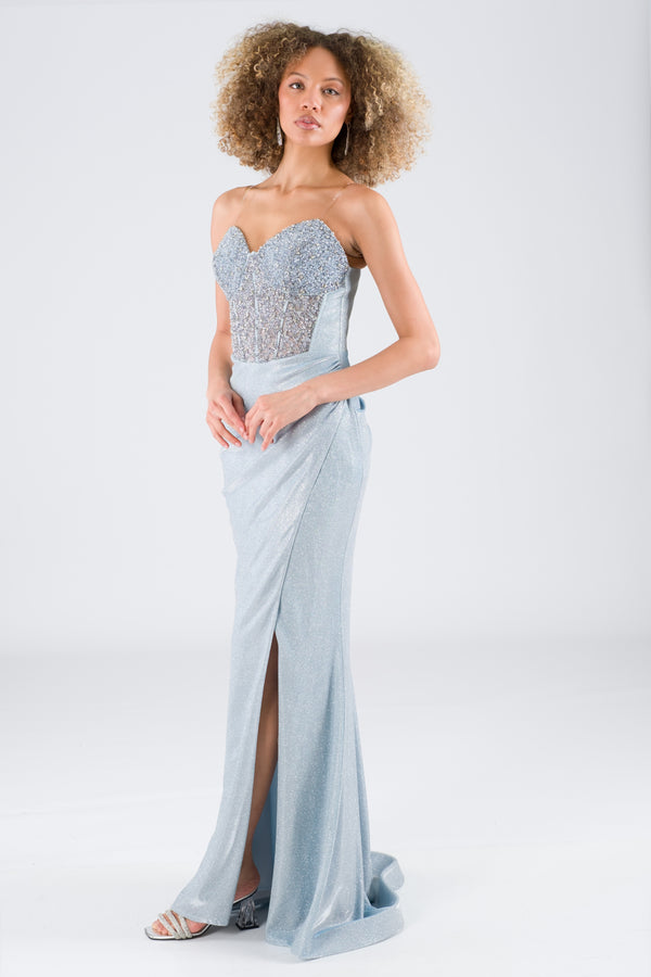 Lenoro Ice Blue Evening Dress