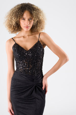 Oleo black evening dress dress