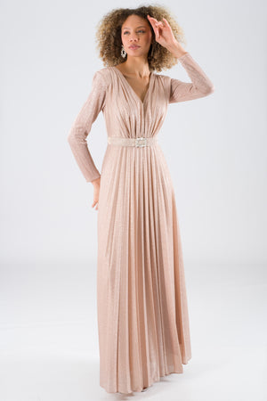 Morganne beige evening dress dress