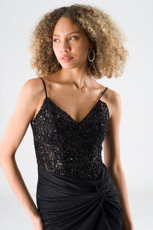 Oleo black evening dress dress