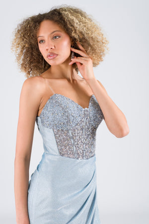 Lenoro Ice Blue Evening Dress