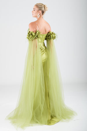 Goyfy green evening dress dress