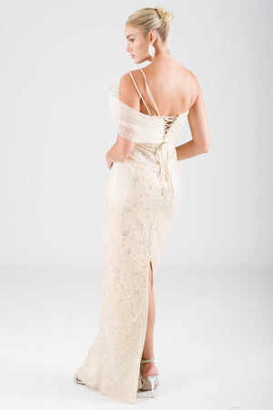 Rilo beige evening dress dress