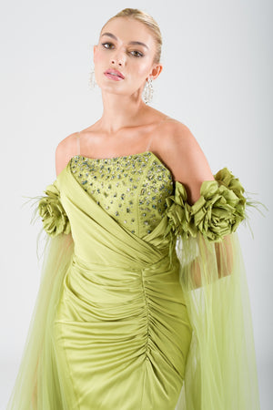 Goyfy green evening dress dress