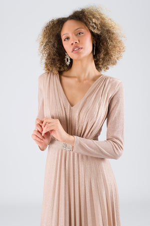 Morganne beige evening dress dress