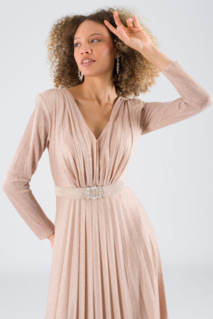 Morganne beige evening dress dress