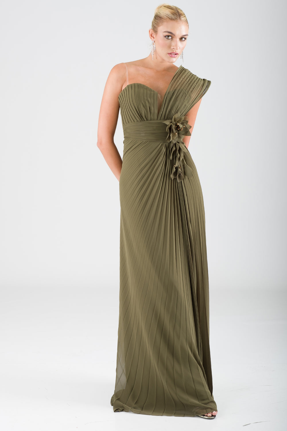 Kaylee Khaki Evening Dress