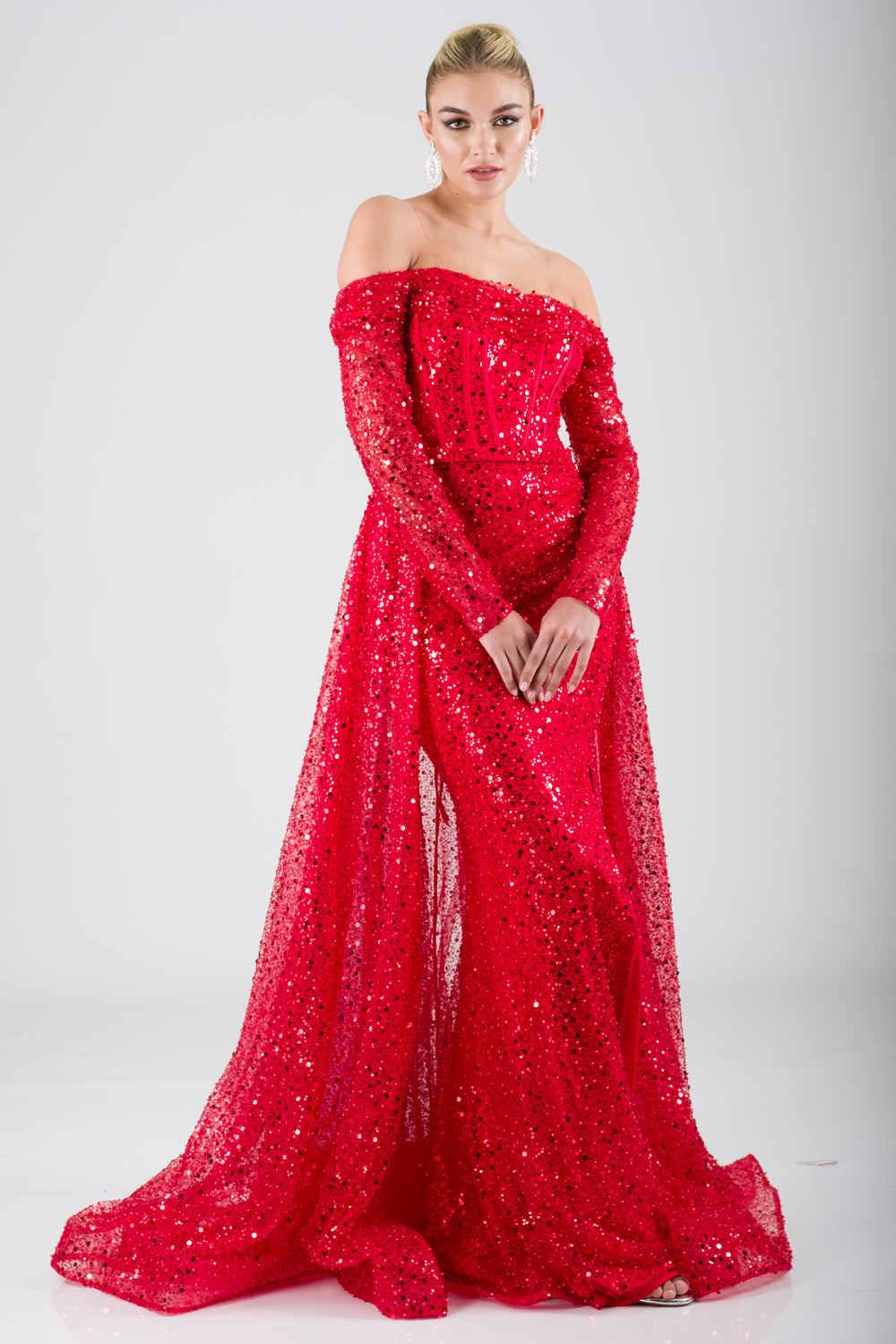 Monza Red Evening Dress