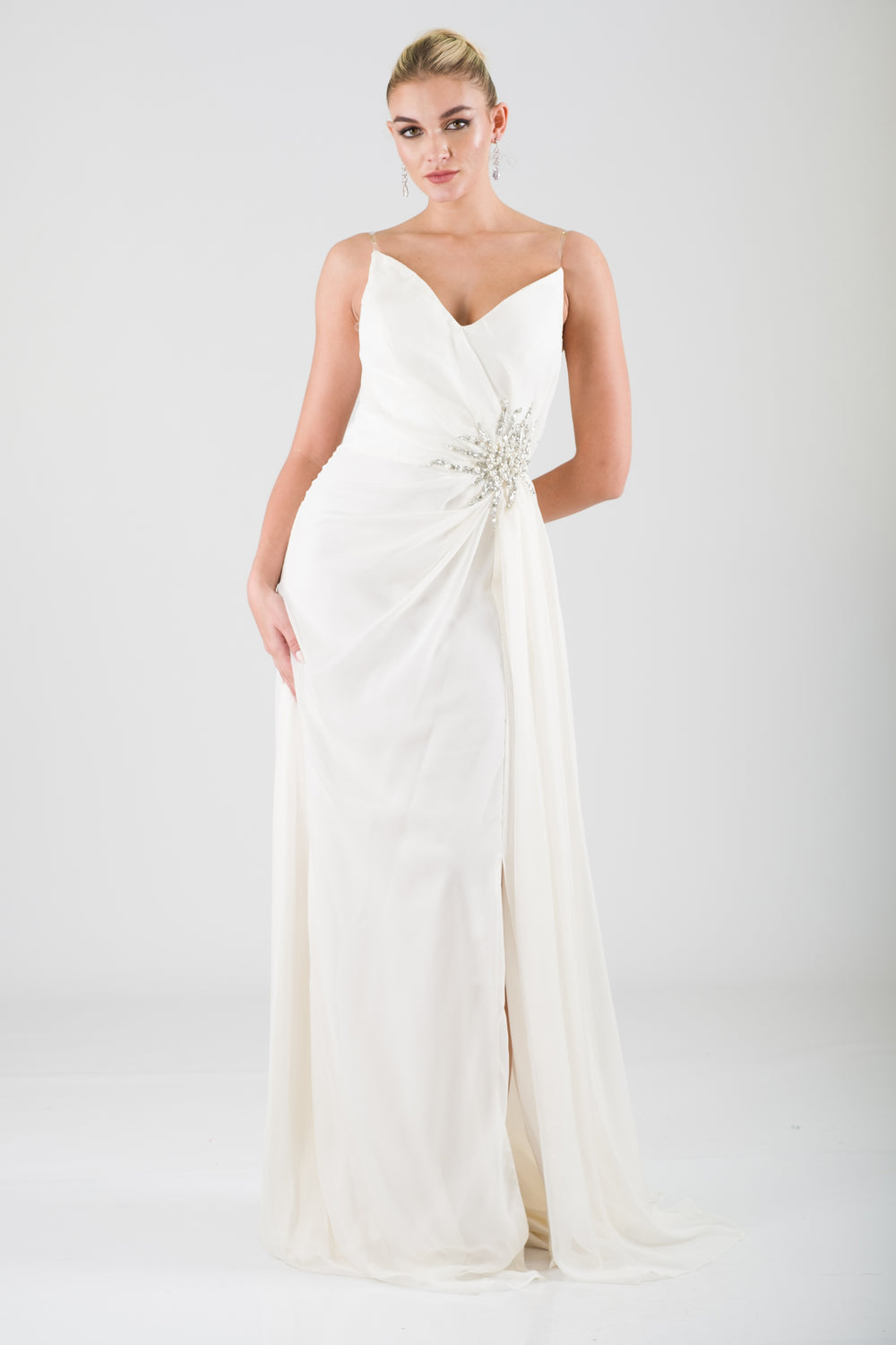 Juno cream evening dress dress