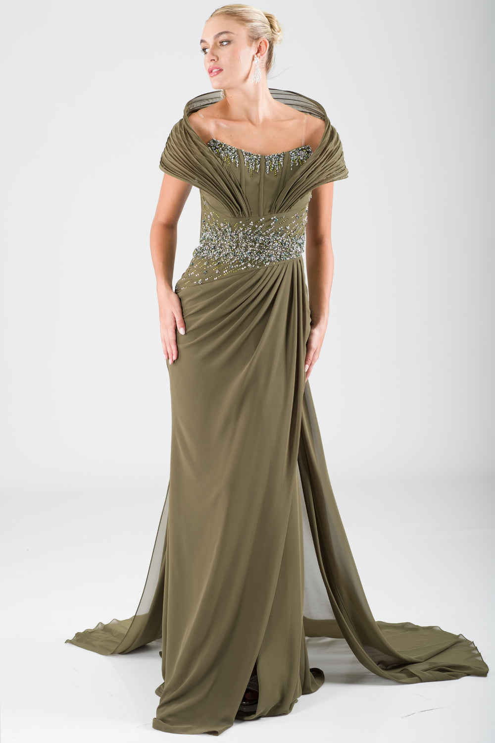 Dakota Khaki Evening Dress