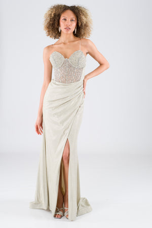 Lenoro Gold evening dress dress