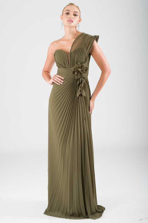 Kaylee Khaki Evening Dress