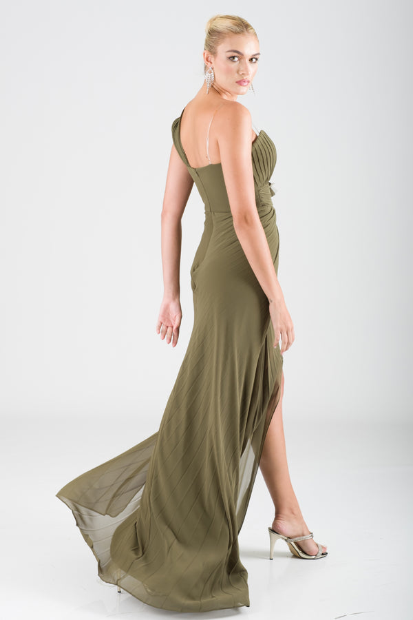 Kaylee Khaki Evening Dress