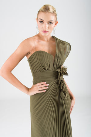 Kaylee Khaki Evening Dress