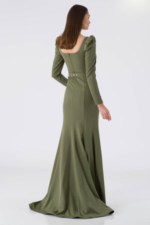 My name is khaki evening dress dress