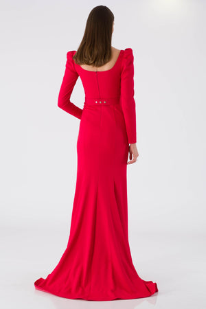 Step Red Evening Dress