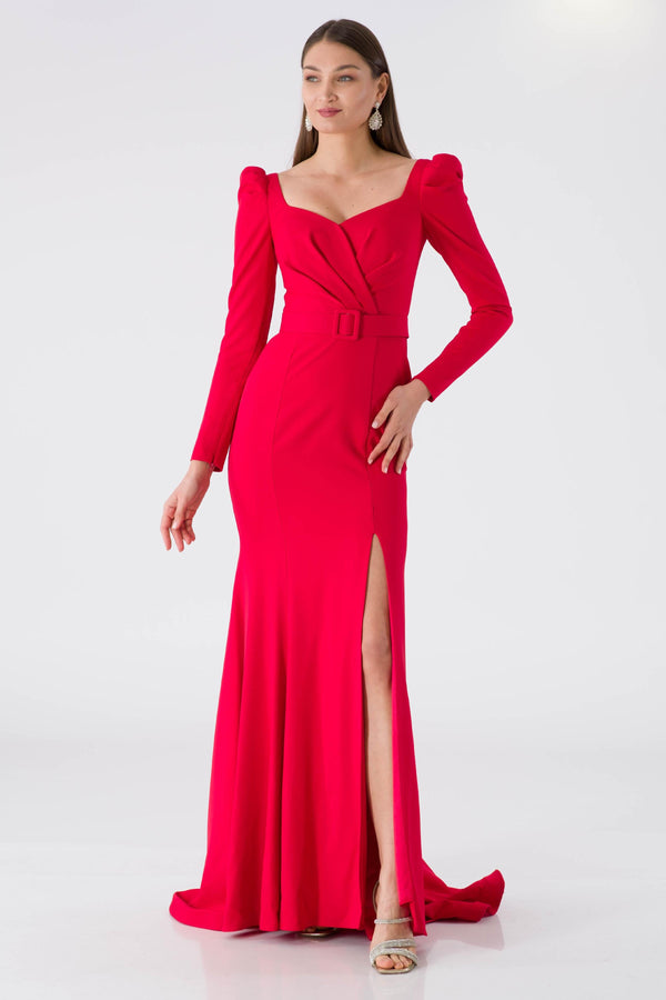 Step Red Evening Dress