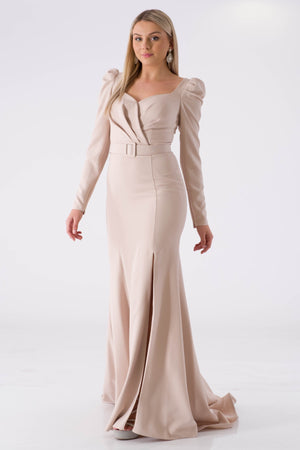 My name is beige evening dress