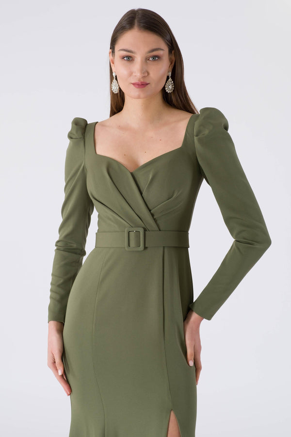 My name is khaki evening dress dress