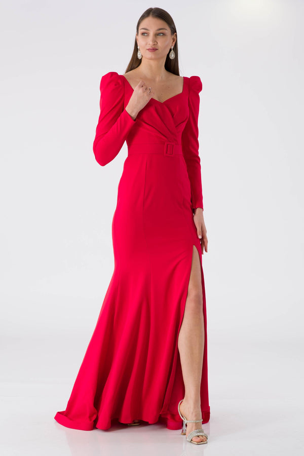 Step Red Evening Dress