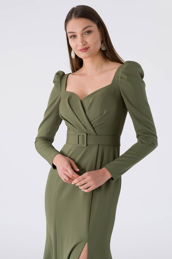 My name is khaki evening dress dress