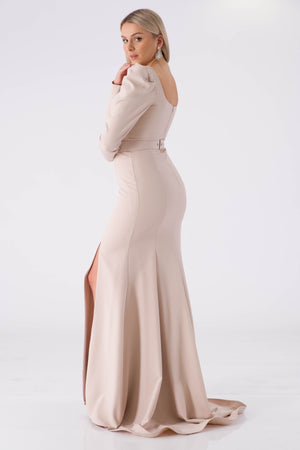 My name is beige evening dress