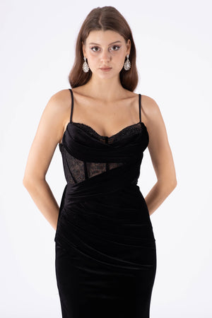 Aldura Black Evening Dress