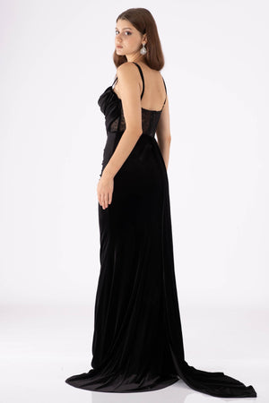 Aldura Black Evening Dress