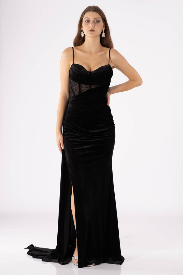 Aldura Black Evening Dress