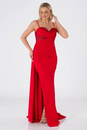 Aldura Red Evening Dress