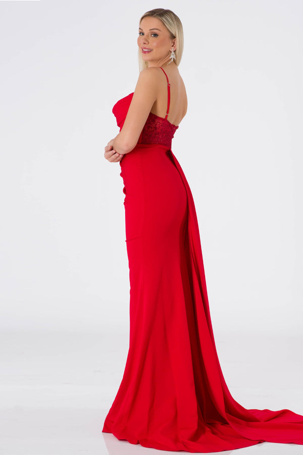 Aldura Red Evening Dress