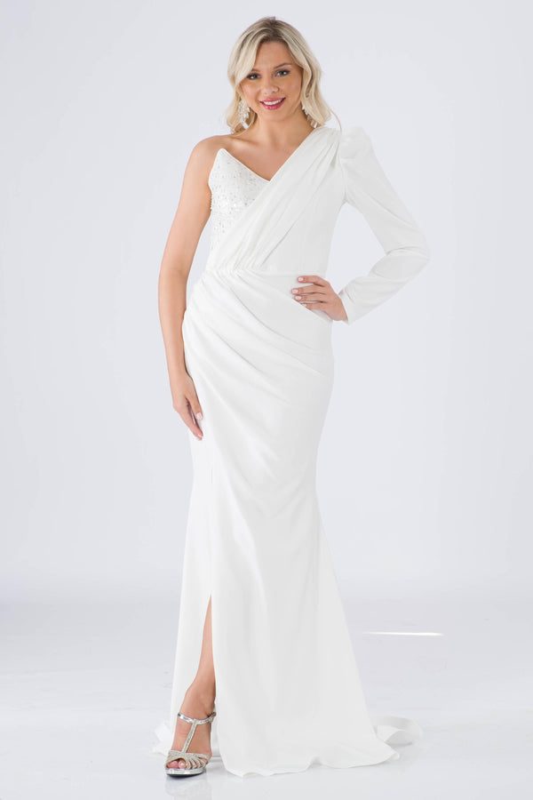 Alena Ecru Evening Dress