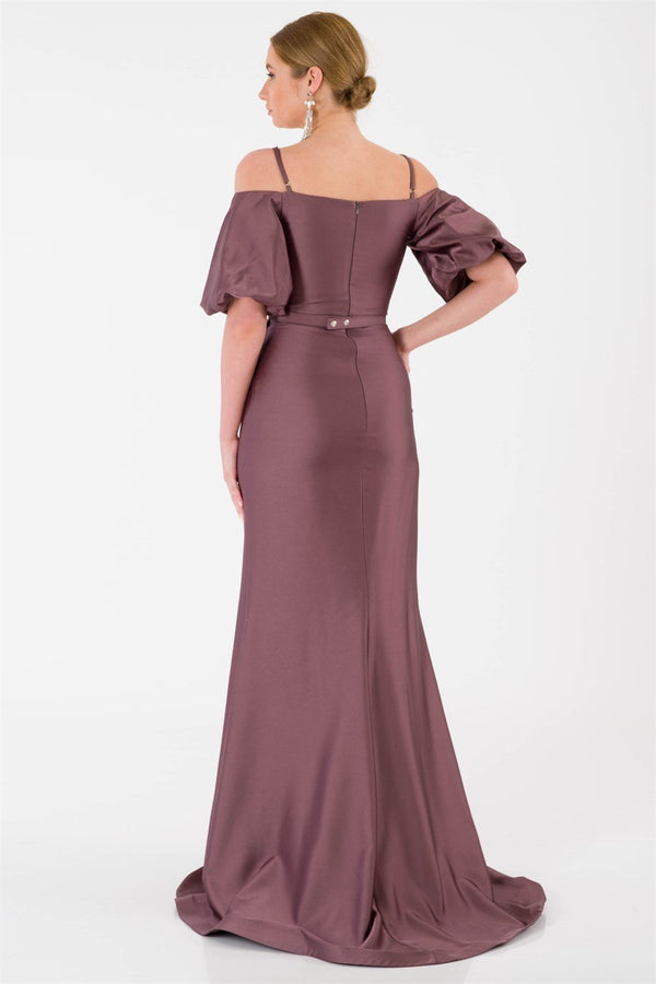 Almira coffee evening dress dress