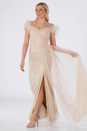 Amıens Beige Evening Dress Dress