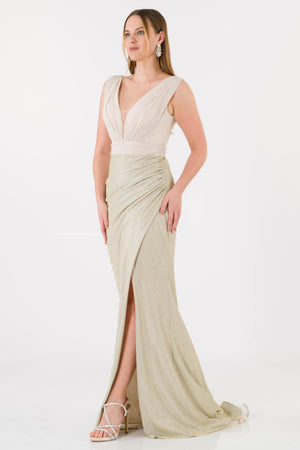 Annalise beige evening dress dress