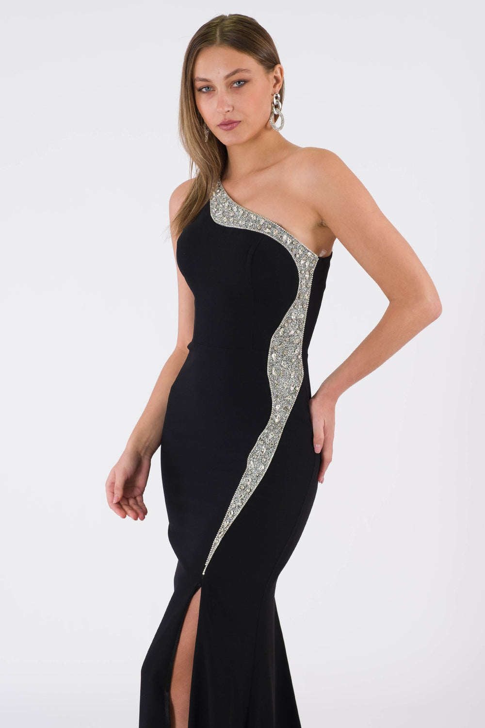 Antona black evening dress dress