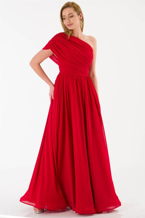 Artful Red Evening Dress