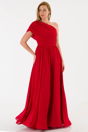 Artful Red Evening Dress